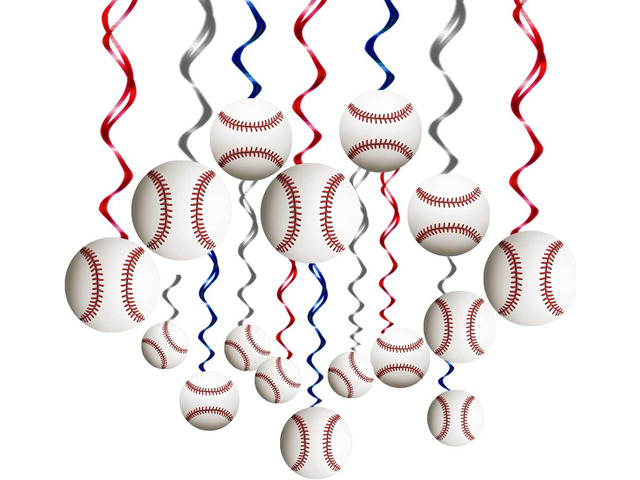 42 Pcs Baseball Hanging Swirls Decorations Baseball Birthday Banners Party Streamers Wall Ceiling Hanging Spirals Baseball Party Decorations Supplies