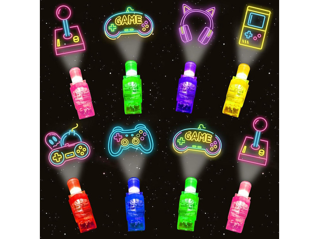 24PCS Video Game Party Favors LED Finger Lights, Glow in the Dark Light Up Toys Gifts Bulk for Kids Boy Girl Birthday Goodie Bags Fillers Easter...