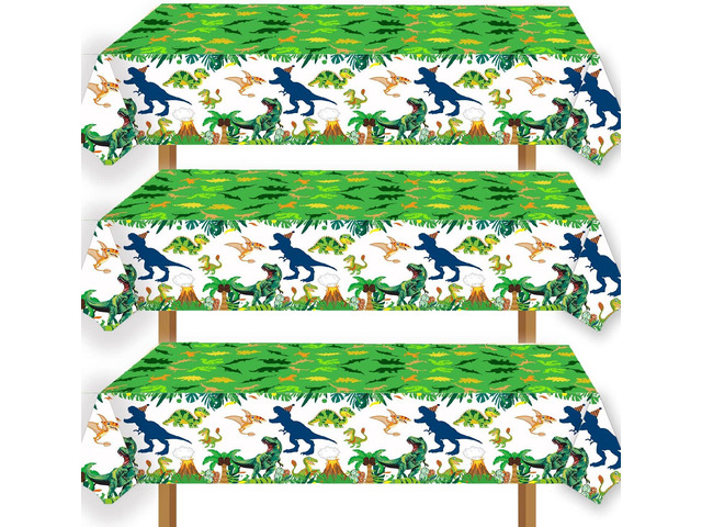 3pcs Dinosaur Party Tablecloth Dinosaur Birthday Table Cover T-Rex Dinosaur Party Supplies Decorations Dino 1st 2nd 3rd 10th Birthday Table Cloth...