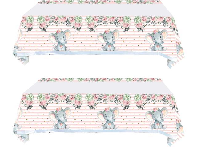 HJFZLY 2 Pcs Baby Shower Table Cover Decorations, Pink Elephant Party Tablecloth Table Cover, Pink Elephant Birthday Party Supplies Decorations for... HJFZLY 2 Pcs Baby Shower Table Cover Decorations, Pink Elephant Party Tablecloth Table Cover, Pink Elephant Birthday Party Supplies Decorations for...