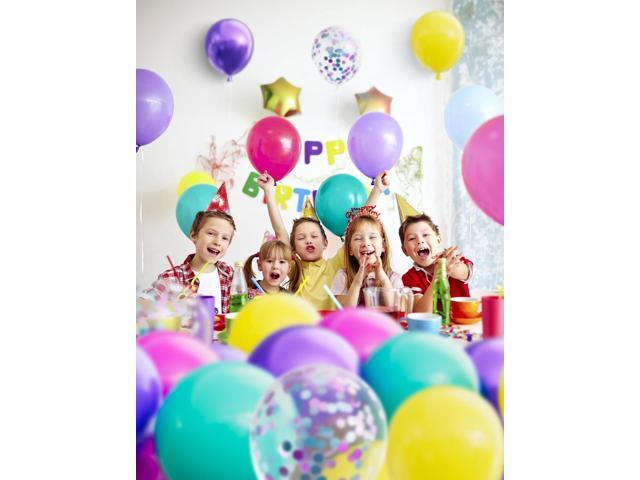 Pink Blue Purple Balloons,60 Pcs 12 Inch Confetti Party Balloons Hot Pink Metallic Purple Yellow Teal Balloon Multicolor Latex Balloon for Magic...
