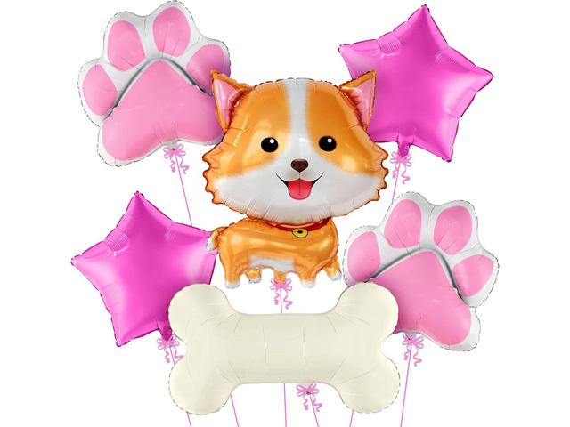 KatchOn Dog Balloon for Party - 28 Inch, Pack of 6 Paw Balloons, Birthday Decorations Party Supplies Puppy Decorations
