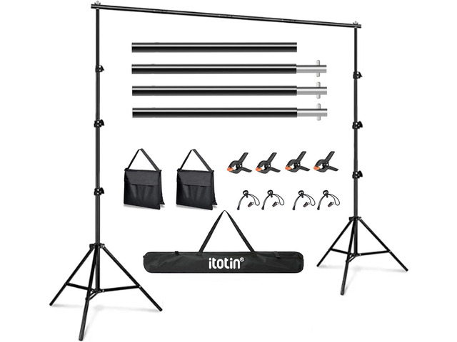 Photo Backdrop Stand 9ft x 10ft Photograhy Adjustable Background Stands Support Kit with Carry Bag for Photo Studio, Photoshoot, Parties,...