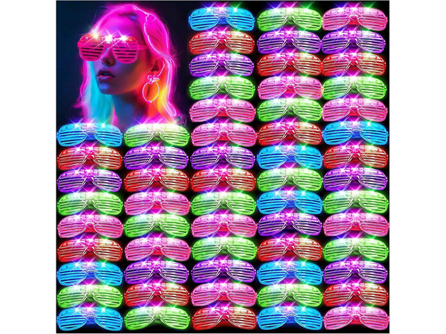 HONLYNE105 PCS LED Glasses, Glow in the Dark Party Supplies Light Up Glasses for Kids Adults, Neon Flashing Glasses Glow Party Glow Glasses Bulk...