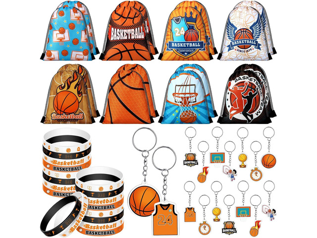 Talltalk 48 Pcs Basketball Party Favors Gifts Sets Kids Basketball Team Gifts 16 Sets Goodie Bags Stuffers Drawstring Candy Snack Bag Motivational...