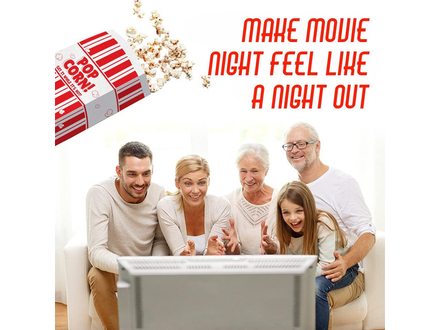 Popcorn Bags Coated for Leak/Tear Resistance. Single Serving 1oz Paper Sleeves in Nostalgic Red/White Design. Great Movie Theme Party Supplies or...