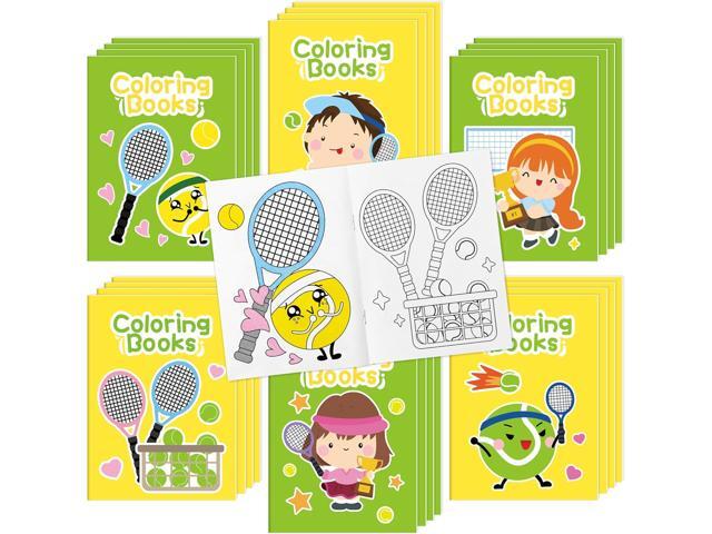 Tennis Mini Coloring Books for Kids - 48Pcs Bulk Tennis Coloring Booklet Sport Ball Theme DIY Art Small Drawing Book for Toddlers Ball Lovers Party...