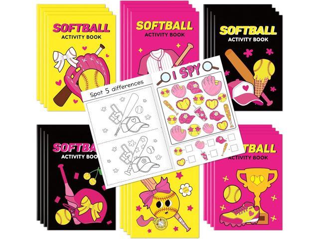 Softball Activity Books for Kids - 48Pcs Softball Mini Games Coloring Book Set Bulk Mazes Word Search Word Scramble Games DIY Booklet for Birthday... Softball Activity Books for Kids - 48Pcs Softball Mini Games Coloring Book Set Bulk Mazes Word Search Word Scramble Games DIY Booklet for Birthday...