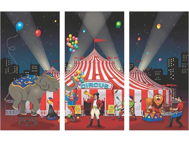 Fun Express Circus Big Top Tent Banner - 9 Feet Long - Carnival Birthday Party Decor and Supplies - VBS Vacation Bible School Supplies/Decor