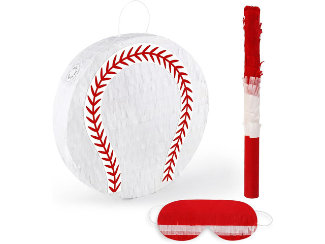 Baseball Pinata Sport Pinata with Stick & Blindfold Large Funny Pinatas for Baseball Party Decorations Sport Themed Birthday Party Supplies Family...