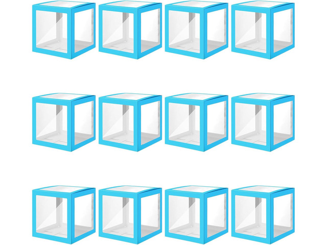 Thyle 12 Pcs Transparent Balloon Boxes Clear Balloon Boxes with 99 Letters for Baby Shower Gender Reveal Grad Birthday Party Bridal Wedding...