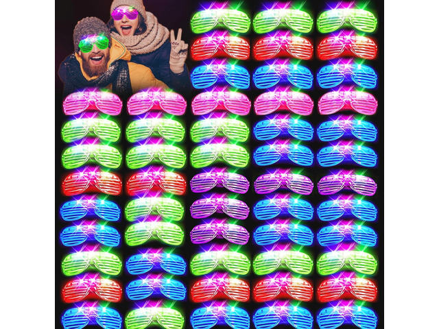 SHQDD 75PCS LED Glasses, Light Up Glasses, 5 Colors party glasses with 3 Light Modes, Glow in The Dark Party Supplies, Neon Party Favors for...