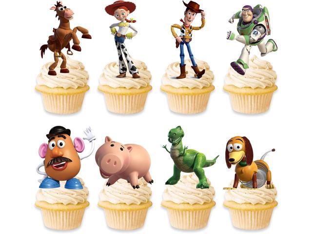 48Pcs Toy Inspired Story Cupcake Toppers for Birthday Cake Cupcake Decorations Toy Birthday Party Supplies