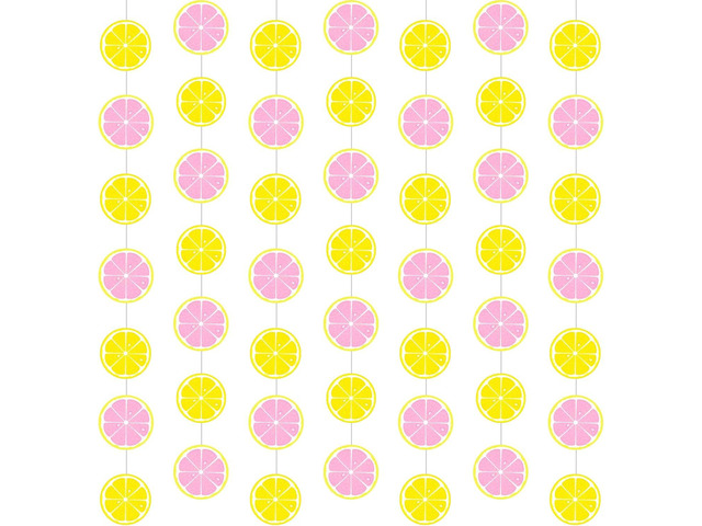 Duraaamo 8 Packs Lemon Party Banner Decorations Pink Lemon Paper Garland Summer Paper Hanging Cutouts Summer Fruit Theme Banners for Wedding...