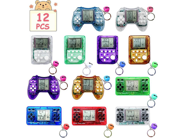 12Pcs Video Game Party Favors for Kids,Mini Game Console Keychain for Kids Boys Birthday Supplies Gaming Party Favors Classroom Prizes