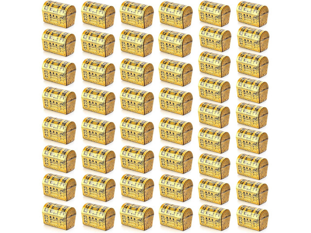 Zhanmai 50 Pieces Mini Pirate Treasure Chest Box Plastic Chests Vintage Pirate Jewelry Storage Box for Play Halloween Christmas Party Favors Prizes