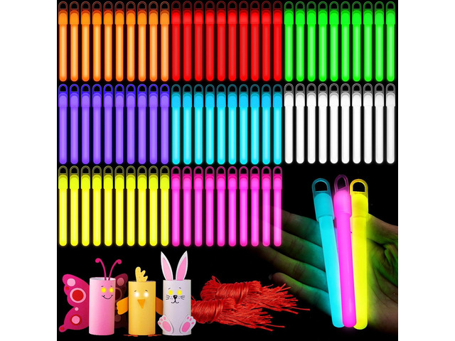 Lewtemi 50 Pack 4' Multicolor Glow Sticks Bulk, 8 Colors Glow in The Dark Party Supplies Birthday Holidays Party Favors Accessory Game Prizes or...