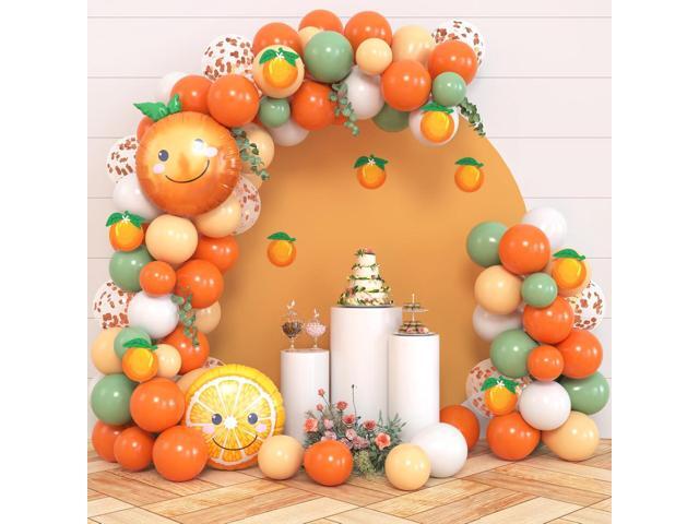 Sinasasspel 100 Pieces Little Cutie Baby Shower Decorations Orange Balloon Garland Kit Birthday Party Decorations Little Cutie Birthday Party...