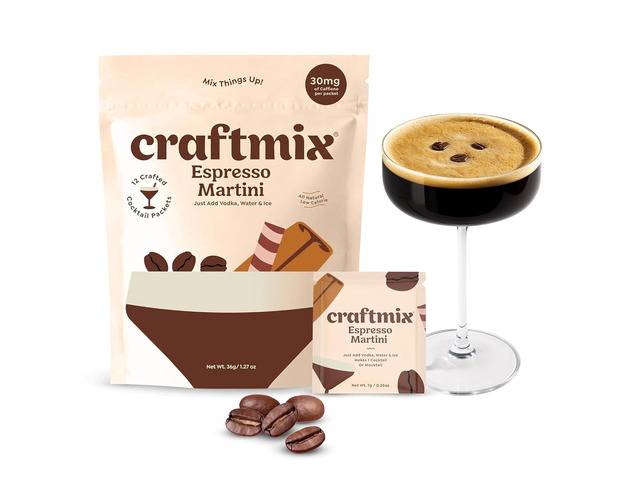 Craftmix Espresso Martini Cocktail & Mocktail Drink Mixer, Skinny Mixes - Water Flavoring Packets - Made With Real Coffee Beans - Vegan, Low-Carb,...