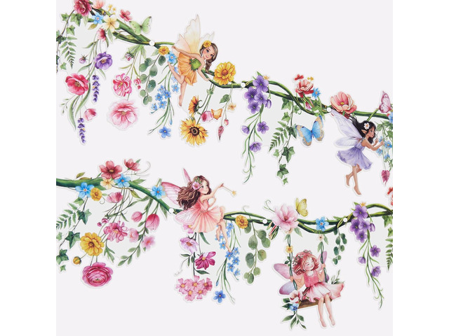 Paper Jazz Fairy Birthday Party DecorationsPrincess Baby Shower Decorations for Girl,2pc Fairy Banner Enchanted Forest Decoration for Wall,Garden...