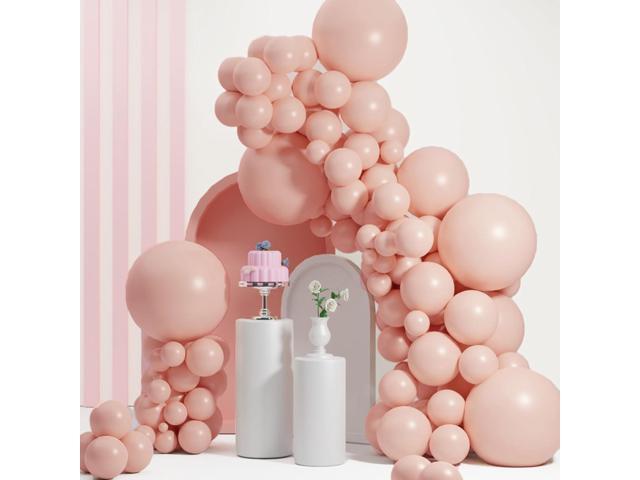 Pink09 Double Stuffed Cream Peach Pink Balloons Different Sizes 18/12/10/5 Inch, Double Stuffed Pastel Pink Balloon Arch Garland for Boho Party,...