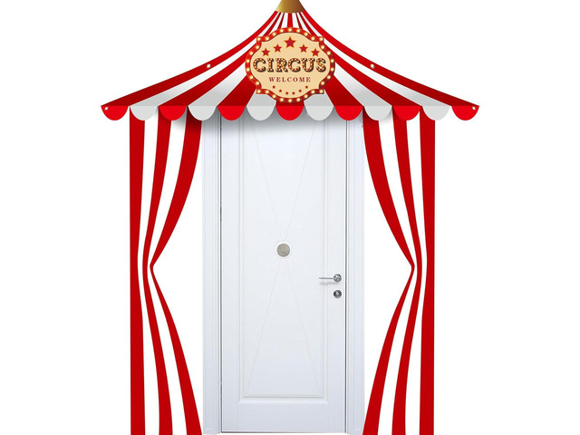 Preboun 3 Pcs Circus Tent Decorations Carnival Circus Theme Party Decorations Carnival Tent Banner Striped Pennant for Clown Theme Birthday Party...