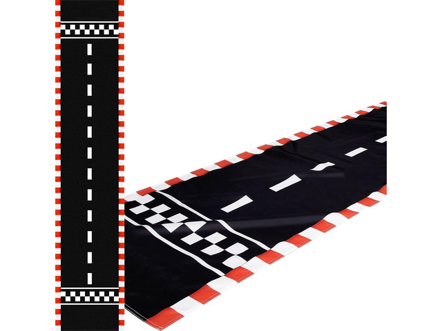 10 Feet Race Car Party Supplies, Racetrack Floor Runner Decorations, Long Racetrack Floor Running Mat Race Car Table Cloths for Racing Birthday...