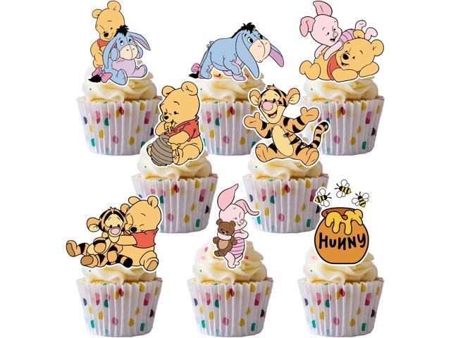 48CS Cute Bear Cupcake Toppers For Birthday Party Cupcake Decorations Baby Shower Supplies