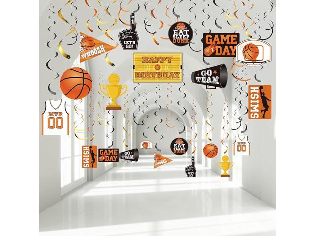 Sumind 30 Pcs Basketball Birthday Party Decorations Basketball Hanging Swirl Decorations Sport Themed Party Supplies Game Day Decor for Outdoor.