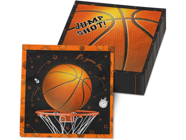 40Pcs Basketball Napkins, Basketball Party Decorations Dinner Napkins for Sports Themed Birthday Party Supplies