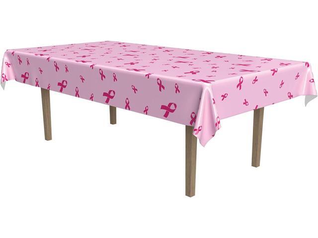 Pink Ribbon Tablecover Party Accessory (1 Count) (1/Pkg) 54 in x 108 in