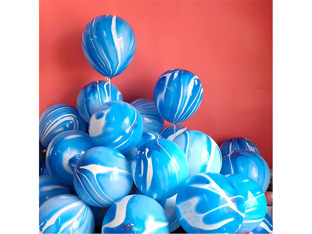 Blue Tie Dye Balloons 30PCS 12 Inch Agate Marble Latex Swirl Balloons For Tie Dye Birthday Party Supplies,Candyland,Bachelorette,Fun Hippie Party...