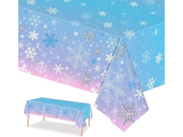 PHOGARY Christmas Snowflake Tablecloth Birthday Party Decorations Supplies Winter Snowflake Table Cloths for Winter Wonderland Decorations Frozen...