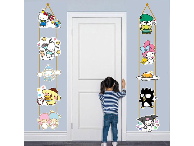 Kawaii Birthday Party Supplies - 10 Pcs Theme Kitty Porch Sign - Room Door Decoration Porch Hanging Banner Wall Decorations for Indoor Outdoor...