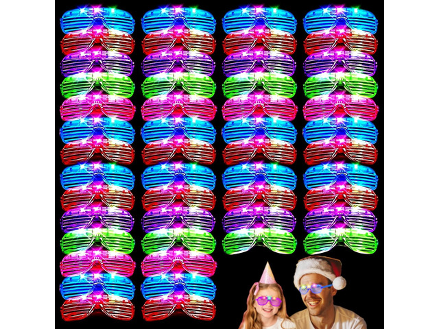 40 Pack Led Glasses,Light Up Glasses,Glow Glasses Glow In The Dark Party Supplies Suitable For Kids/Adults, Rave neon Flashing Party For Birthday...