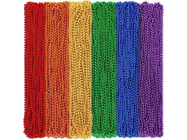 Huskein 200 PCS Pride Bead Necklace, 33' Rainbow LGBT Party Supplies, Colorful Pride Beads 6 Colors Pride Parade Decorations LGBTQ Accessories Gay...