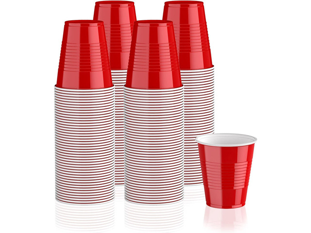 Lilymicky 240 Pack 12 oz Disposable Plastic Cups, Red Party Plastic Cups for Parties, Picnics and BBQ