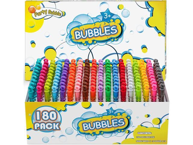 180 Piece Bubble Wands, 18 Colors Mini Neon Bubble Toy Bulk with Box for Halloween, Easter Basket Stuffers, Assortment Bubble Party Favors for...