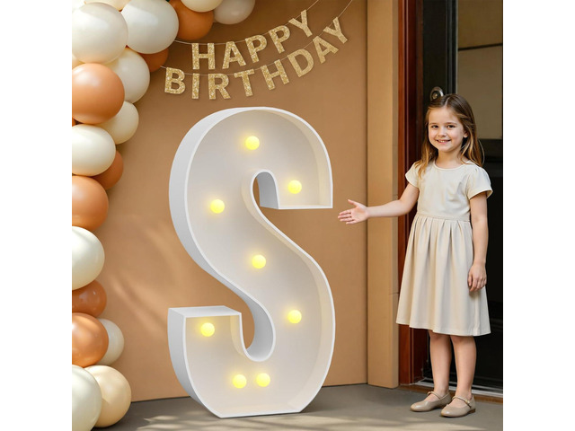 imprsv 3FT Marquee Letters, Mosaic Light Up Letters for Birthday Baby Shower Wedding Engagement Party Backdrop Decor, Large Marquee S for Party...