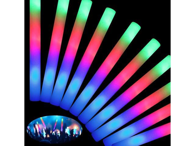 HONLYNE 46 PCS Foam Glow Sticks with 3 Modes Colorful Flashing, Foam Light Up Sticks, LED Light Sticks, Glow Sticks Party Pack for Halloween, New...