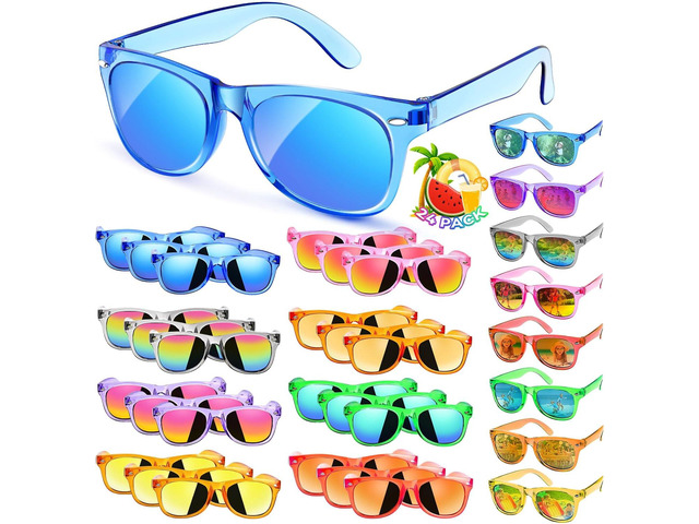 Kids Sunglasses Bulk Party Favors - 24Packs Boys Girls Sunglasses for Kids Age 3-8, Neon Sunglass with UV400 Protection, Goodie Bags Stuffers for...