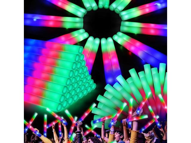 OLUPP 48 Pcs Foam Glow Sticks, Glow Sticks Bulk with 3 Modes Colorful Flashing, Light Up Baton Wands for Kids, Glow Stick Party Pack for Wedding,...