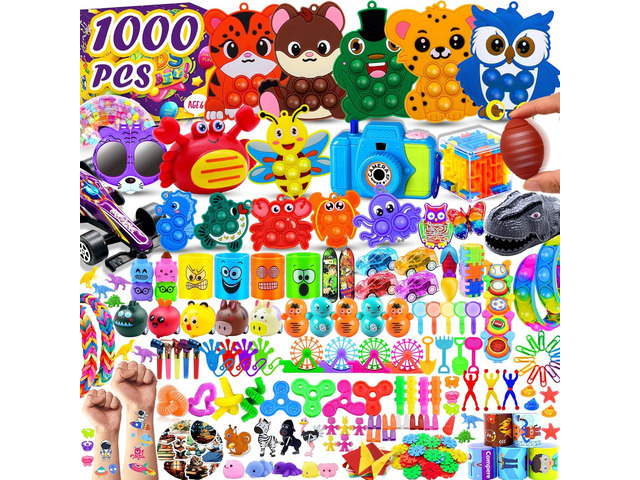 1000 PCS Party Favors for Kids, Bulk Fidget Toys,Goodie Bags Stuffers, Treasure Box Toy for Classroom Prizes, Birthday Gifts, Stocking Pinata...