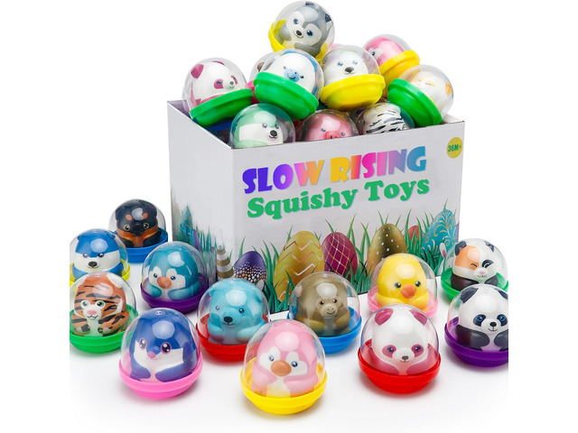 curibble 30 Packs Party Favors Slow Rising Animal Squishy Toys with Capsules,Goodie Bag Stuffers,Birthday Gifts,Treasure Box Toys, Kids Classroom...
