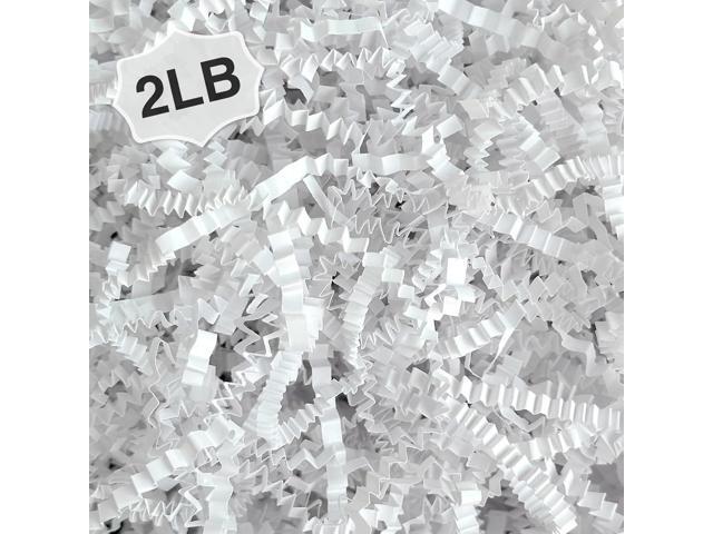 2LB Crinkle paper Shred Paper Filler For Gift Box Basket Bags On Holiday(White).