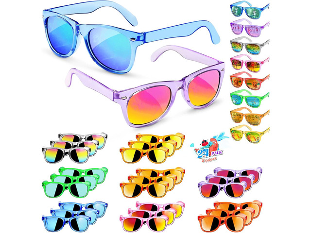 GKTZ Kids Sunglasses Party Favors - Boys Girls Age 3-8 Birthday Goodie Bags Stuffers, Neon Sunglasses Bulk with UV 400 Protection for Kids...