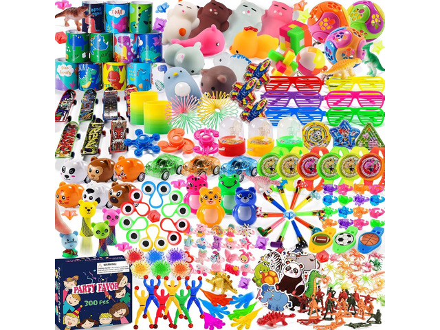 300 PCS Party Favor for Kids Goodie Bags Stuffers, Prize Box Toys for Kids Classroom Bulk, Small Fidget Toys Pinata Egg Fillers, Treasure Chest for...