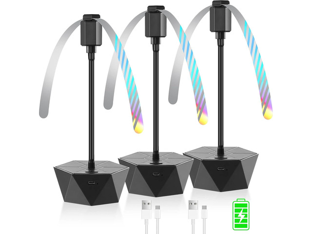 Fly Fans for Tables Rechargeable Fly Repellent Fans for Indoor Outdoor Keep Flies Away, Flies Spinner Table Top with Holographic Blades, Bug Traps...