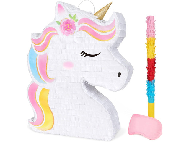 WERNNSAI Unicorn PiÃ±ata - Unicorn Party Supplies PiÃ±ata Bundle with Blindfold and Bat for Girls Kids Rainbow Unicorn Theme Birthday Party Game...