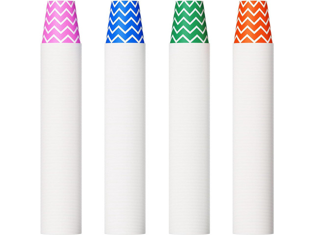 500 Pack 5oz Paper Cups, Multicolor Paper Disposable Cups, Small Mouthwash Cups, Cold Beverage Drinking Cup for Party, Travel and Event (Strip)